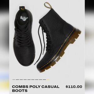 Dr Martens combs poly casual combat boots Size 4 Unisex Doc Grey High Top